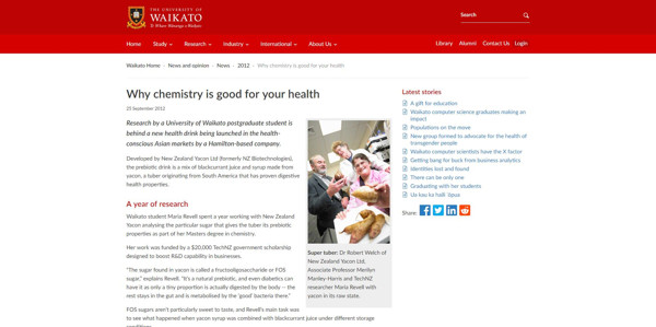 Why Chemistry is Good for You - The University of Waikato